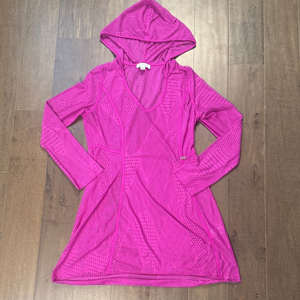 Calvin Klein Vibrant Pink Mesh Cover-Up